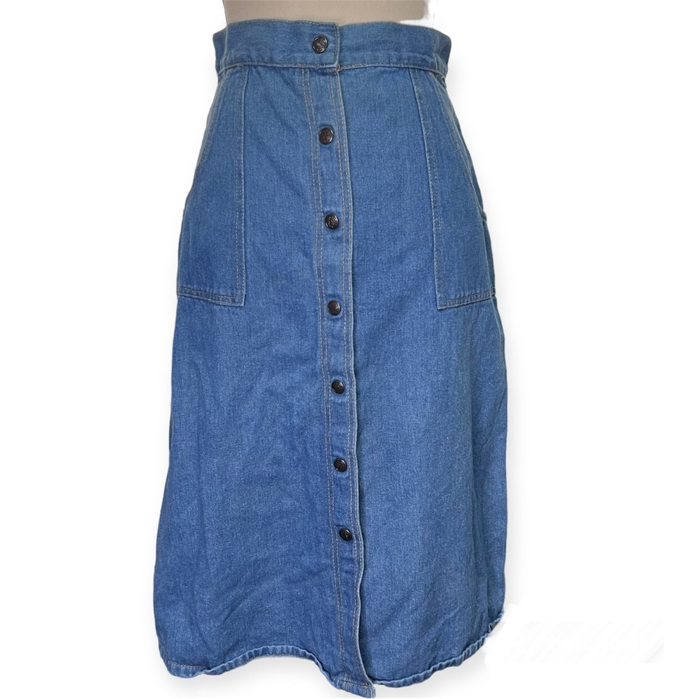 Vintage denim Sportswear International Midi button down skirt